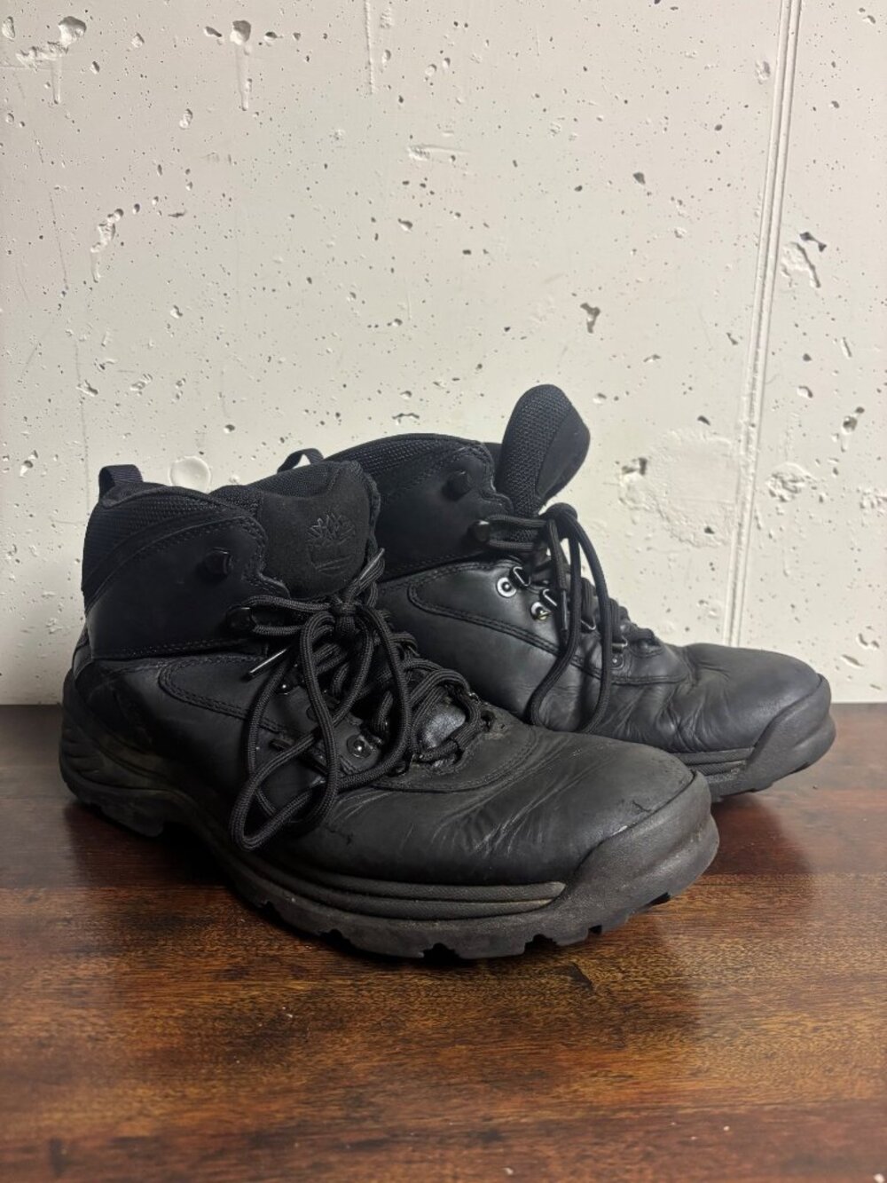 Timberland Black Leather Hiking Boots Men’s Size 11 Outdoor Work Casual Lace Up